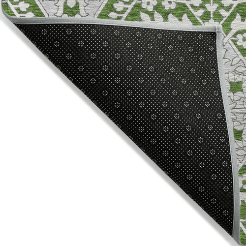3' X 5' Green Gray And Taupe Floral Washable Indoor Outdoor Area Rug