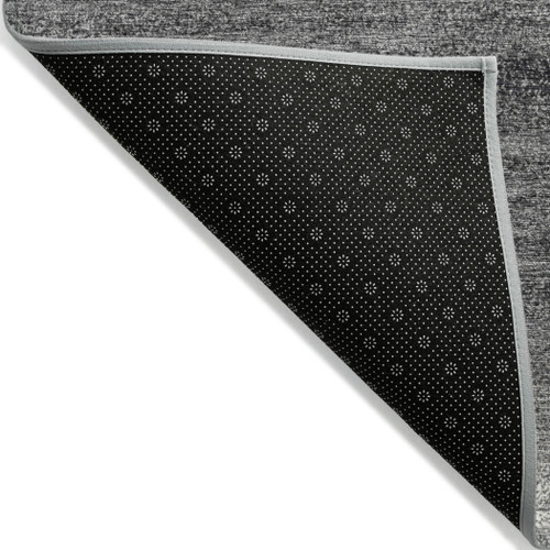 5' X 8' Gray And Charcoal Abstract Washable Indoor Outdoor Area Rug