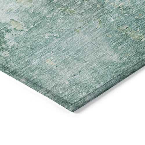 3' X 5' Emerald Abstract Washable Indoor Outdoor Area Rug