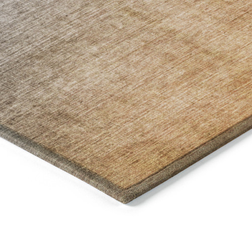 3' X 5' Denim and Gold Ombre Washable Non Skid Indoor Outdoor Area Rug