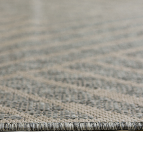 5' X 8' Gray Geometric Stain Resistant Indoor Outdoor Area Rug