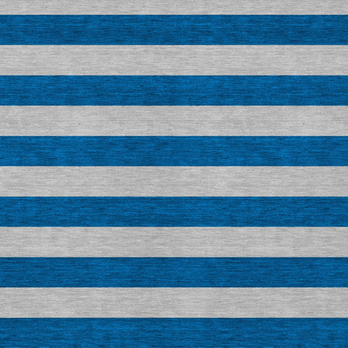5' X 8' Blue and Ivory Striped Washable Indoor Outdoor Area Rug