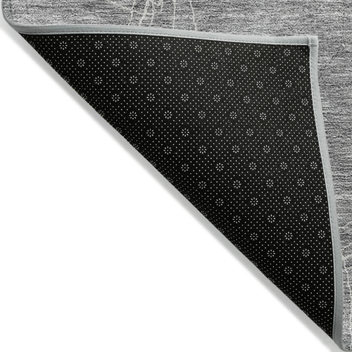3' X 5' Gray And Ivory Geometric Washable Indoor Outdoor Area Rug