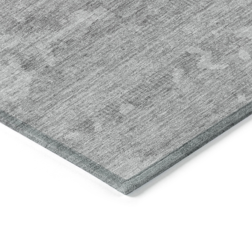 3' X 5' Silver And Gray Abstract Washable Indoor Outdoor Area Rug