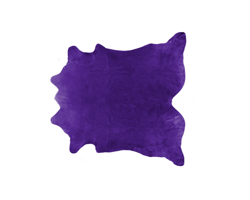 6' X 7' Purple Cowhide Hand Knotted Area Rug