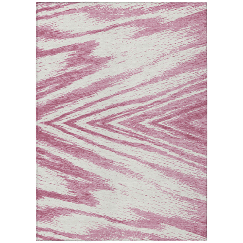 3' X 5' Blush And Ivory Abstract Washable Indoor Outdoor Area Rug