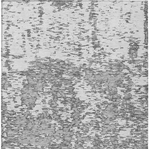 3' X 5' Gray And Ivory Abstract Washable Indoor Outdoor Area Rug