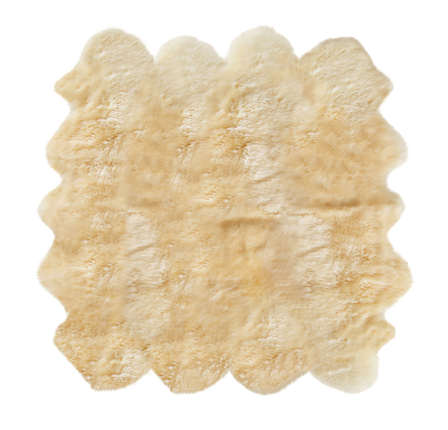 6' X 7' Gold Sheepskin Handmade Area Rug