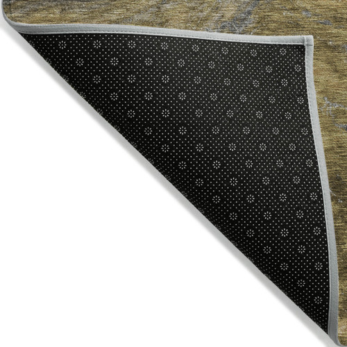5' X 8' Brown Taupe And Chocolate Abstract Washable Indoor Outdoor Area Rug