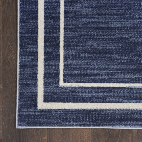 3' X 5' Navy Blue And Ivory Indoor Outdoor Area Rug