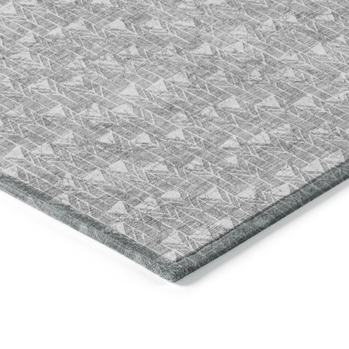 2' X 3' Gray Geometric Washable Non Skid Indoor Outdoor Area Rug