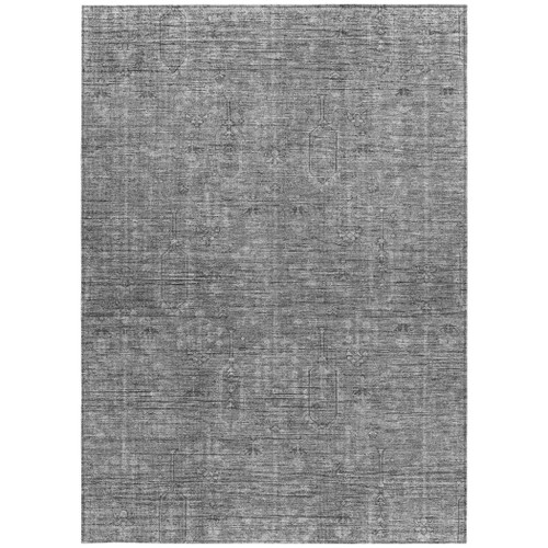 3' X 5' Gray And Charcoal Southwestern Washable Indoor Outdoor Area Rug