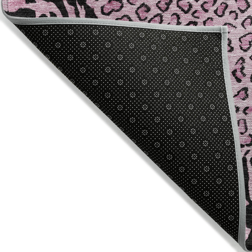 8' X 10' Pink Animal Print Washable Indoor Outdoor Area Rug