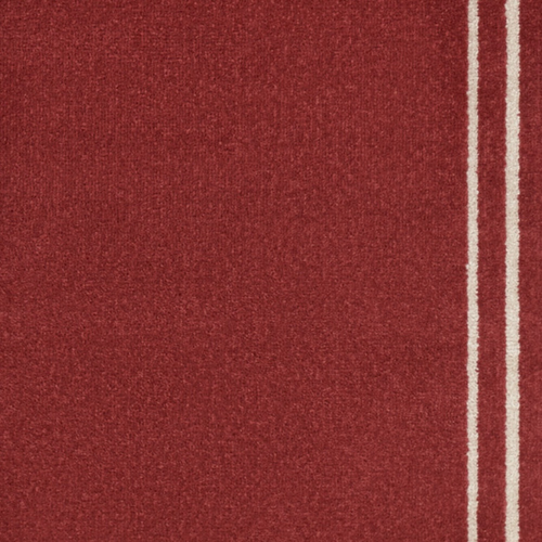 8' Brick Red And Ivory Indoor Outdoor Runner Rug