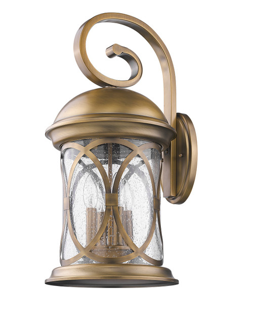 Homeroots Lighting Lincoln 4-Light Wall Light, Antique Brass Finish
