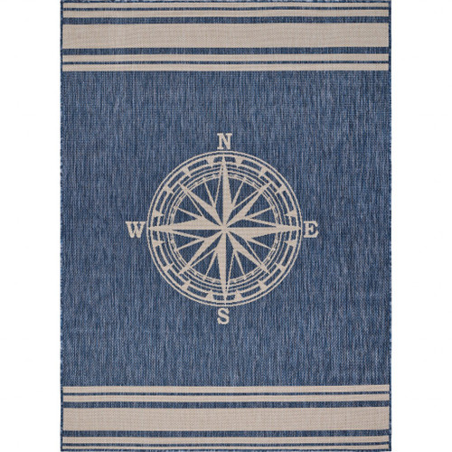 2' X 3' Blue And Gray Indoor Outdoor Area Rug - Blue, Gray
