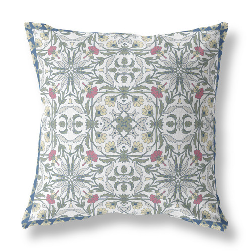 26” Pink Sage Paisley Indoor Outdoor Throw Pillow