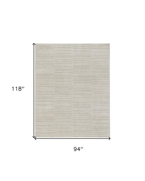 8' X 10' Gray And Ivory Abstract Area Rug