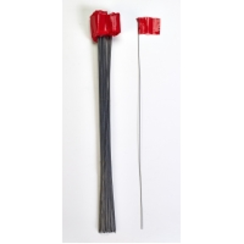 Wire Marking Flags, 2.5"x 3.5"x 30", Red