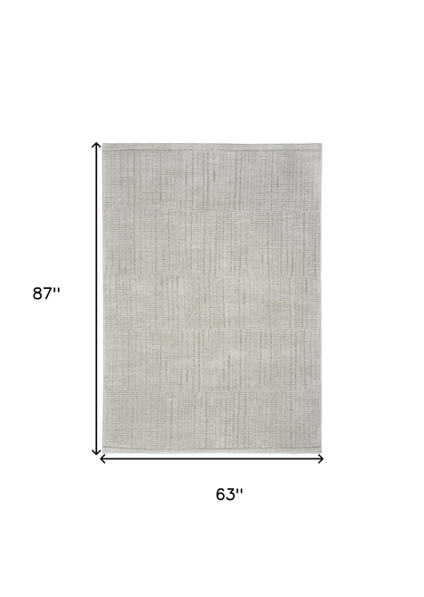 5' X 7' Gray And Silver Abstract Area Rug