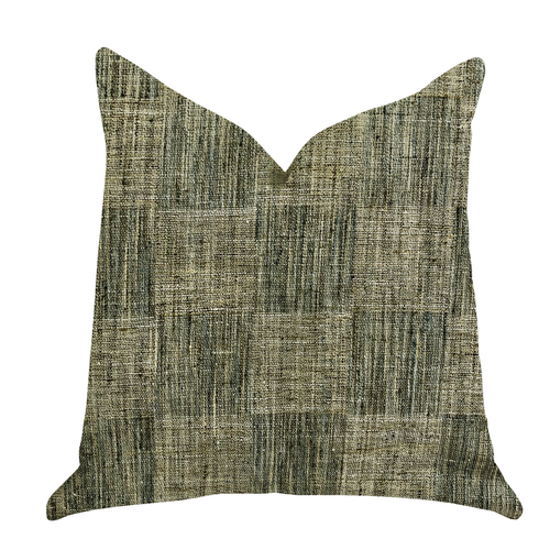 Plutus Foursquare Avenue in Green Tones Luxury Throw Pillow