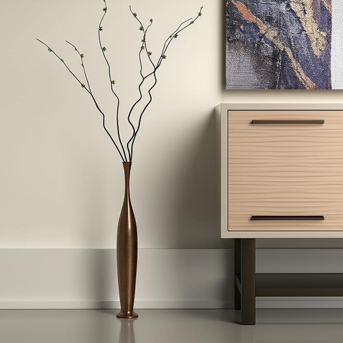 41" Burnished Brown Aluminum Floor Vase