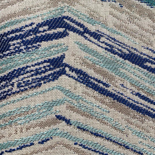 Plutus Skyline Breeze Blue Chevron Luxury Outdoor/Indoor Throw Pillow