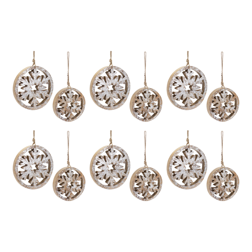 Wood Cut Out Snowflake Ornament 