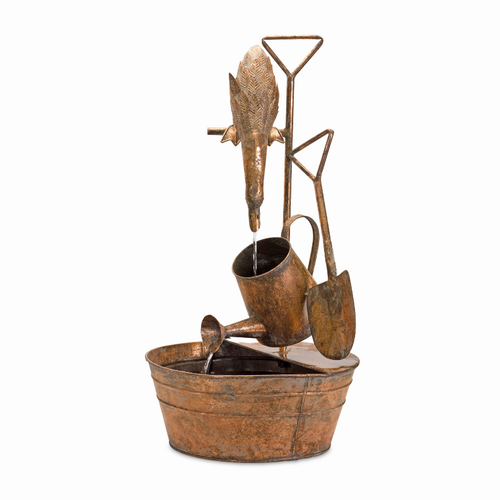 Fountain with Duck 17"D x 33"H Iron