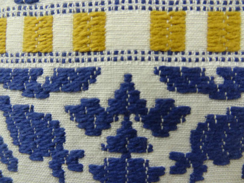 Plutus Splendid Aztec Blue and White Handmade Luxury Pillow