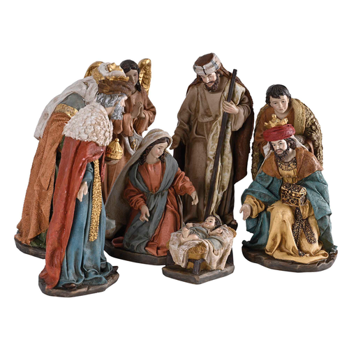 Nativity Holy Family Angel Full Color10H