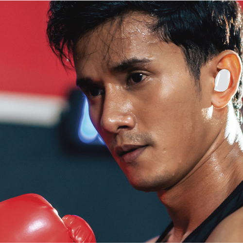Exec Sport TWS Earbuds With Battery Indicator- White