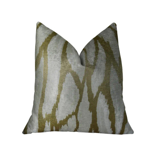 Plutus Kailua Branch Taupe Ivory Handmade Luxury Pillow