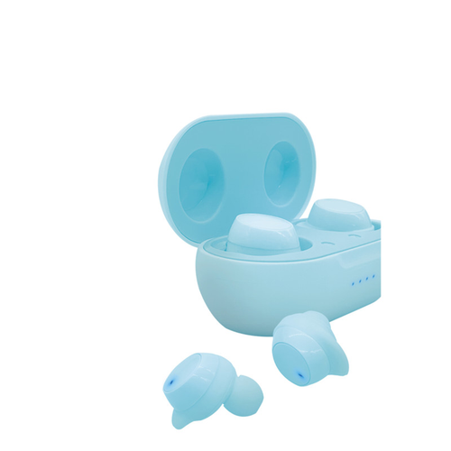 TWS Rubberized Sport Sweat Resistant Earbuds - Blue