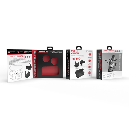 Sweat Resistant Wingtip TWS Earbuds- Black