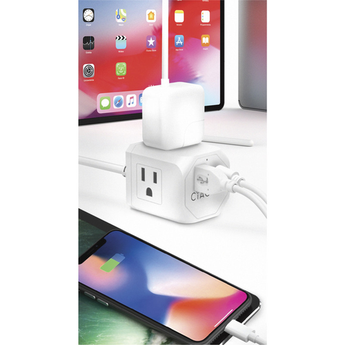 6 FT Extension Cord w/ 3 Outlets+ 1USB + 1TYPE C