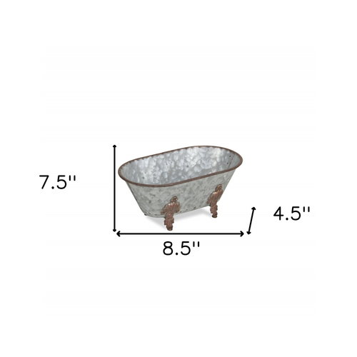 Hammered Metal Bathtub Decorative Sculpture