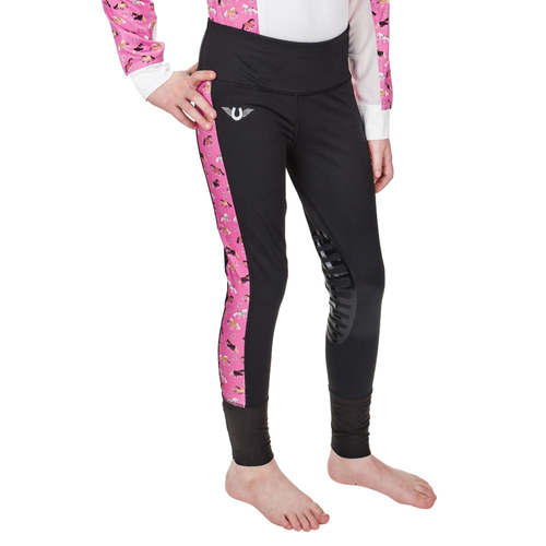 TuffRider Children's  Puff Ponies Tights- Black- X-Small
