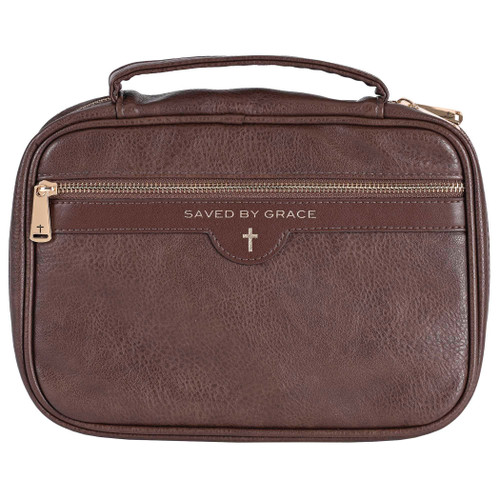 Bible Case Saved By Grace Brown XLarge