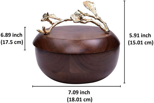 Acacia Wood Bowl with Lid