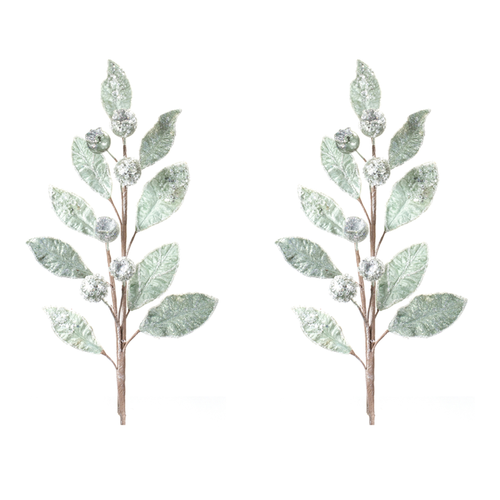 Glittered Pod Leaf Spray