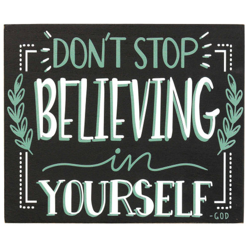 Plaque Don'T Stop Believing Es.4:14 Mdf
