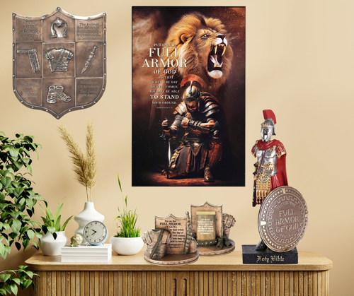 Figurine Full Armor Of God Red Gold 6H