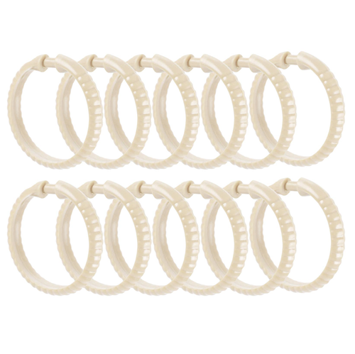 12pc Matte Black Heavy Duty Metal Shower Curtain Hooks Rings