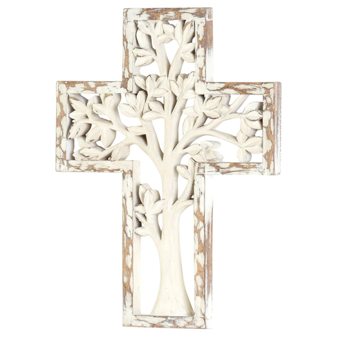 Tree Resin Wall Cross