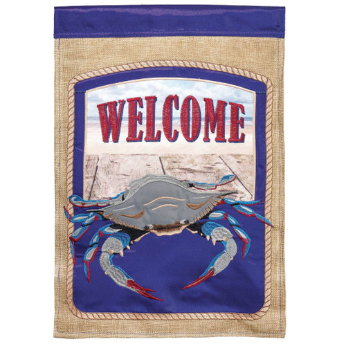 Crab Applique Garden Flag