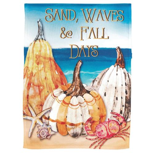 Pumpkins Sand Waves & Fall Days Print Flag