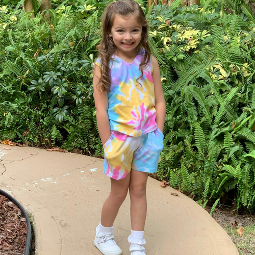 AnnLoren Girls Hoodie Tank and Shorts Set