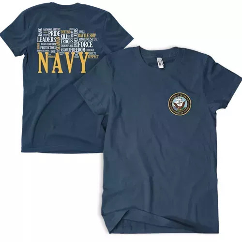Navy Words Men's T-Shirt Navy 2-Sided
