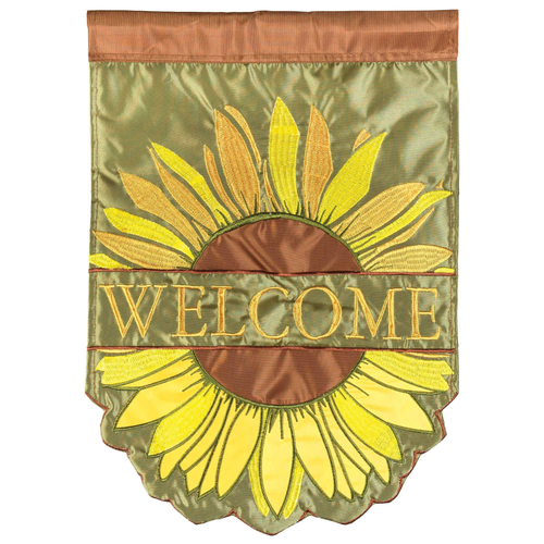 Welcome Sunflowers Flag Poly Garden